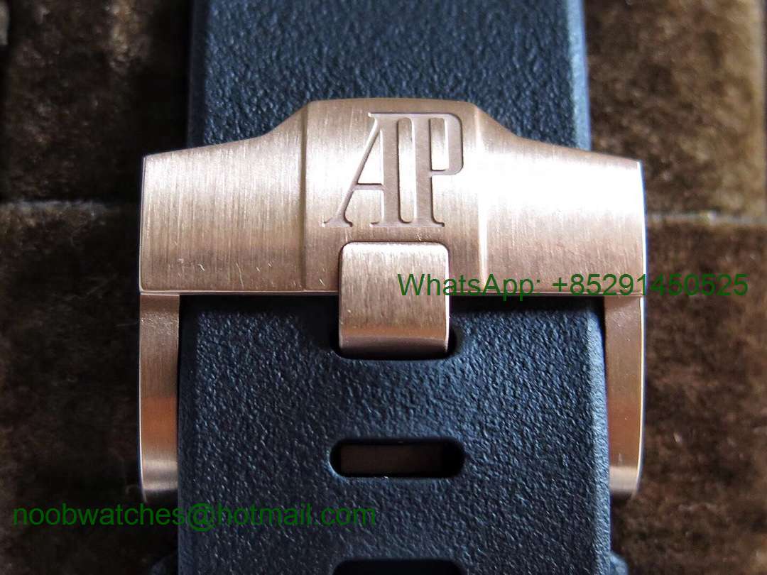 Replica Audemars Piguet AP Royal Oak Offshore 44mm Rose Gold Updated Ceramic Bezel JF 1:1 Best Edition A3126 V2 Cyclops 