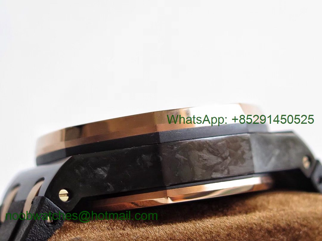 Replica Audemars Piguet AP Royal Oak Offshore 44mm Forged Carbon/Rose Gold JF V2 1:1 Best Edition Black Dial A3126