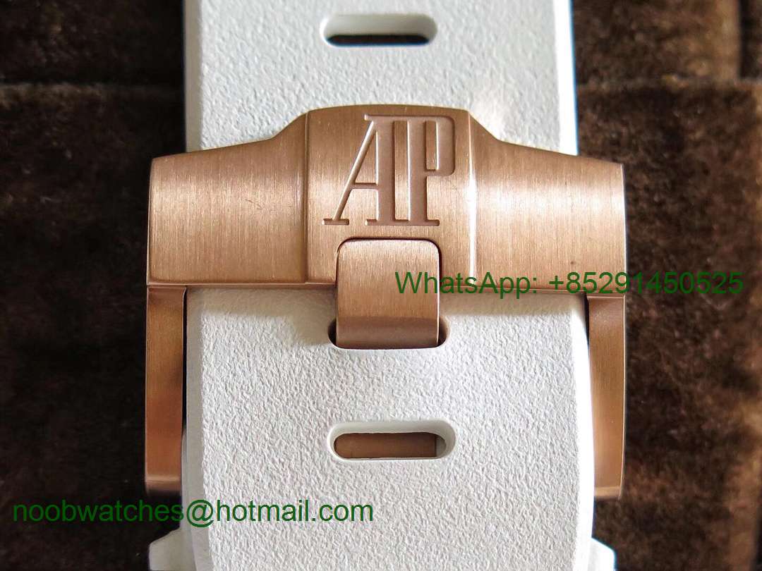 Replica Audemars Piguet AP Royal Oak Offshore 2017 44mm Rose GOlD Summer Edition White Dial JF 1:1 Best Edition A3126