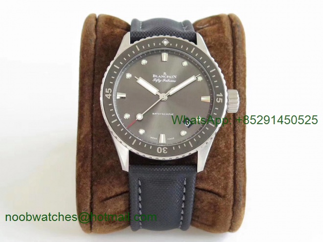 Replica Blancpain Fifty Fathoms Bathyscaphe 43mm SS ZF 1:1 Best Edition Gray Dial A1315