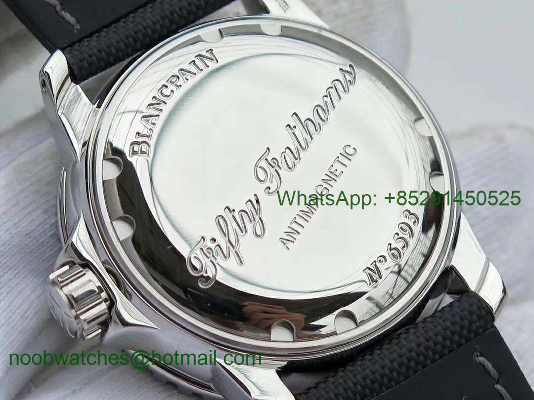 Replica Blancpain Fifty Fathoms Black ZF 1:1 Best Edition Black Dial A2836 (Free Extra Strap)