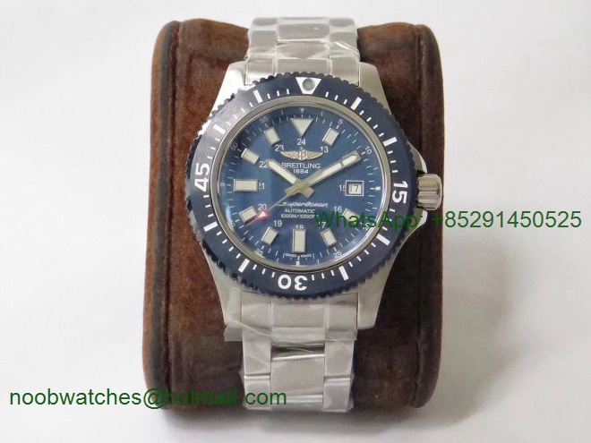 Replica Breitling Superocean 44mm Special GF 1:1 Best Edition Blue Dial on SS Bracelet A2824
