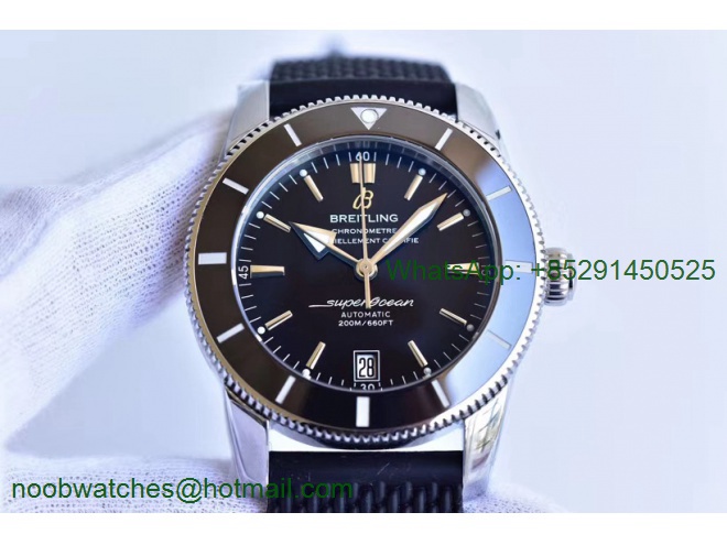 Replica Breitling SuperOcean Heritage ii 42mm SS GF 1:1 Best Edition Black Dial A2824 V2