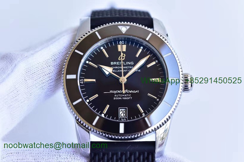 Replica Breitling SuperOcean Heritage ii 42mm SS GF 1:1 Best Edition Black Dial A2824 V2