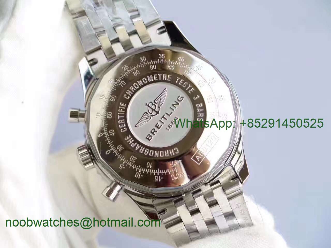 Replica Breitling Navitimer 01 SS JF 1:1 Best Edition WHITE Dial on SS Bracelet A7750