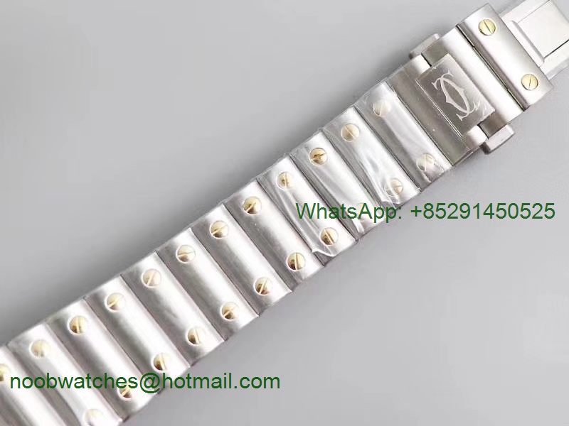 Replica Cartier Santos de Cartier 35mm SS/Yellow Gold 2018 BVF 1:1 Best White Dial SmartLinks Bracelet MIYOTA 9015 V2
