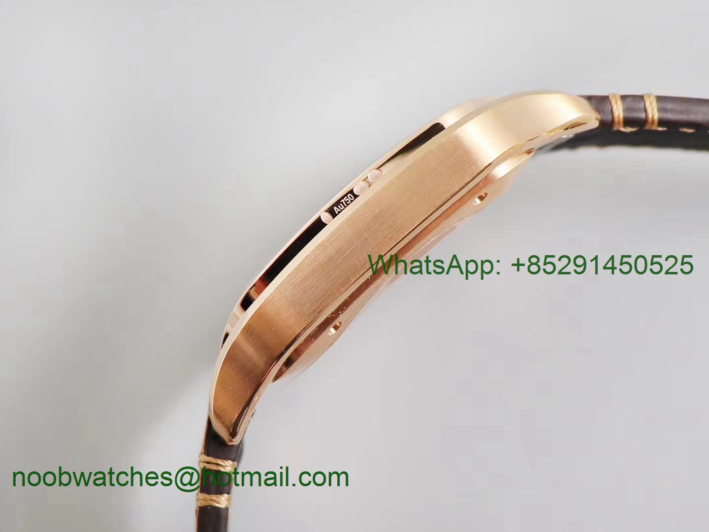Replica Cartier Santos de Cartier 40mm Rose Gold V6F 1:1 Best Edition White Dial on Brown Leather Strap MIYOTA 9015