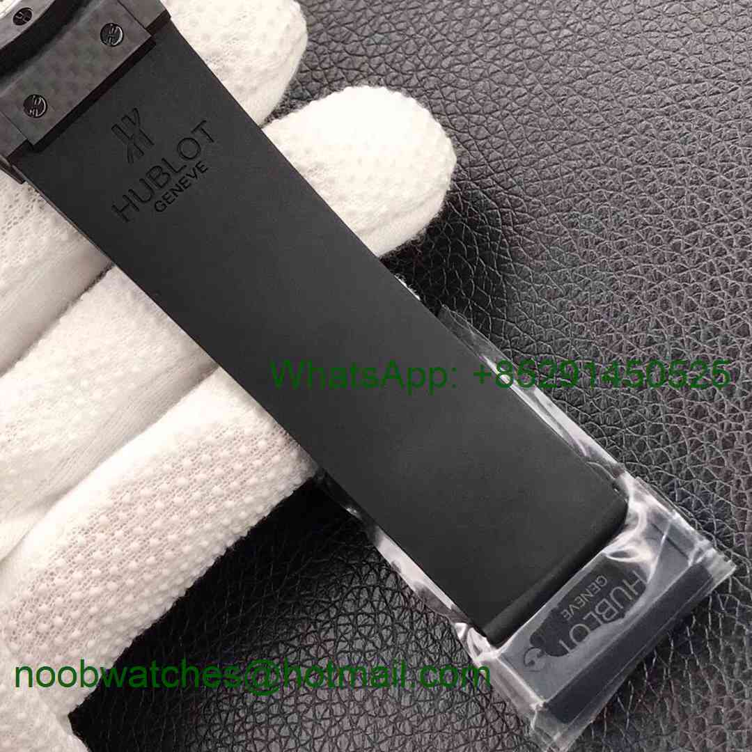 Replica Hublot Big Bang 44mm Full Carbon Fiber CF Dial on Black Rubber Strap HUB4104 V6F 1:1 Best Version
