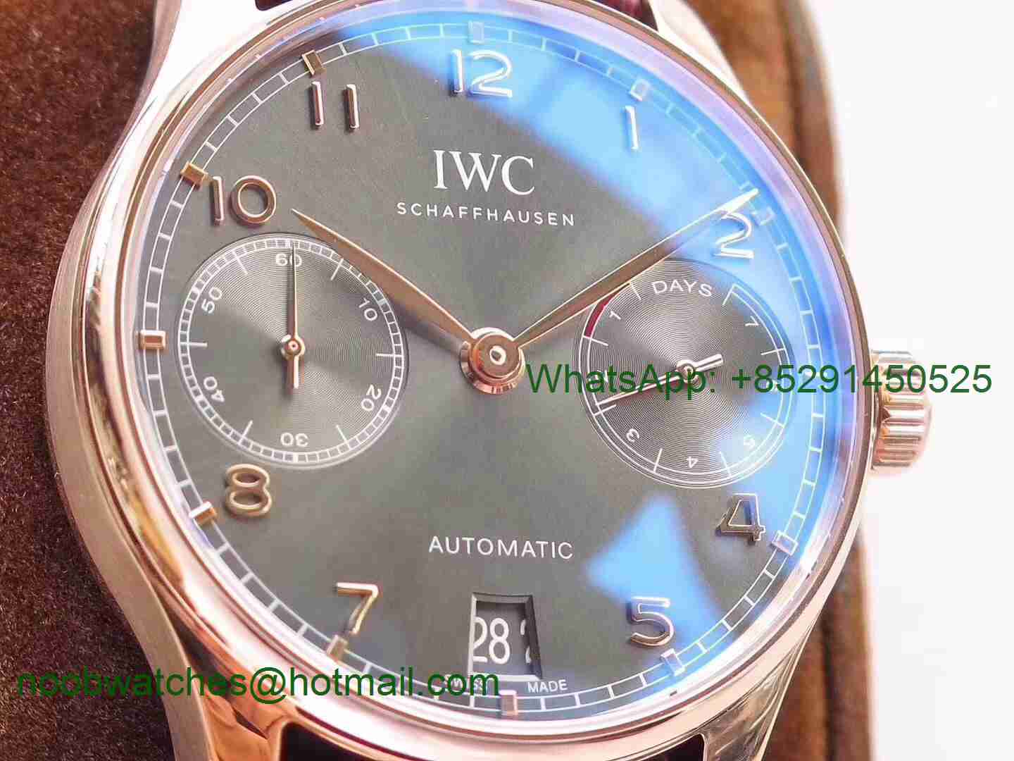 Replica IWC Portuguese Real Power Reserve Rose Gold IW500702 ZF 1:1 Best Edition Gray Dial A52010 V4