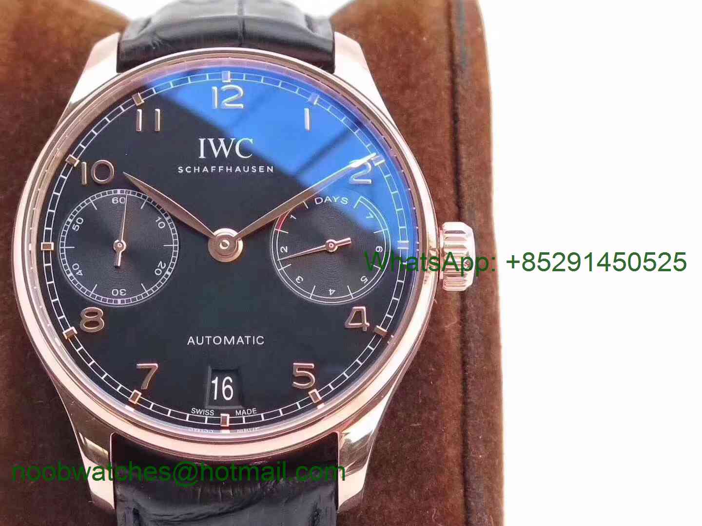 Replica IWC Portuguese Real Power Reserve Rose Gold IW5007 ZF 1:1 Best Edition Black Dial A52010 V4