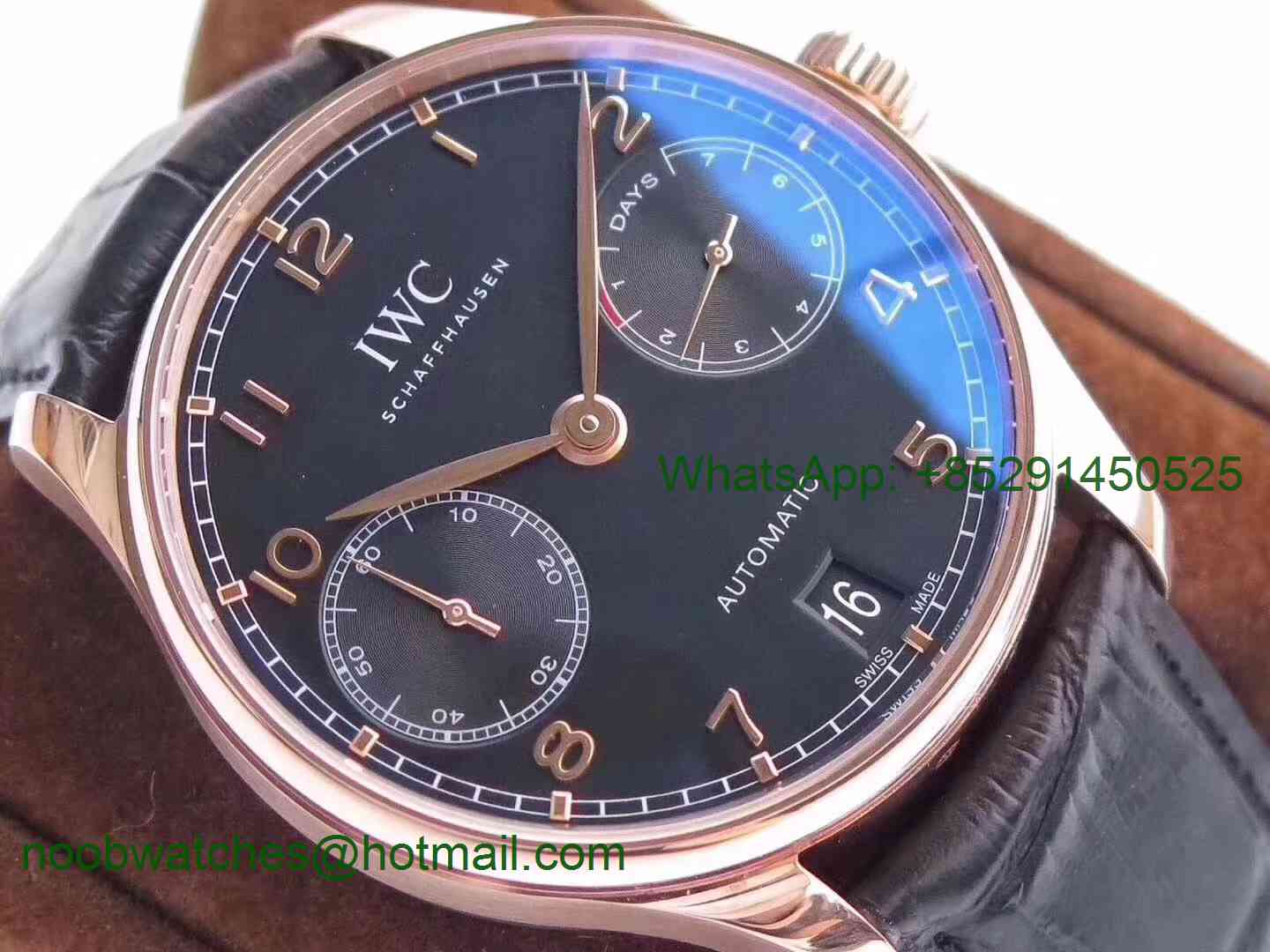 Replica IWC Portuguese Real Power Reserve Rose Gold IW5007 ZF 1:1 Best Edition Black Dial A52010 V4