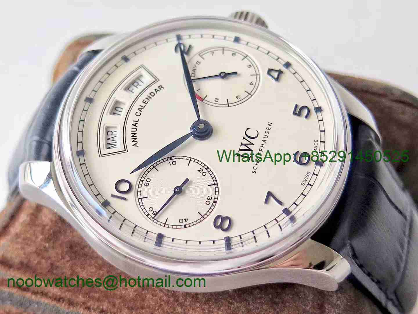 Replica IWC Portuguese Real Power Reserve Real Annual Calendar IW5035 ZF 1:1 Best Edition White Dial Blue Markers A52850