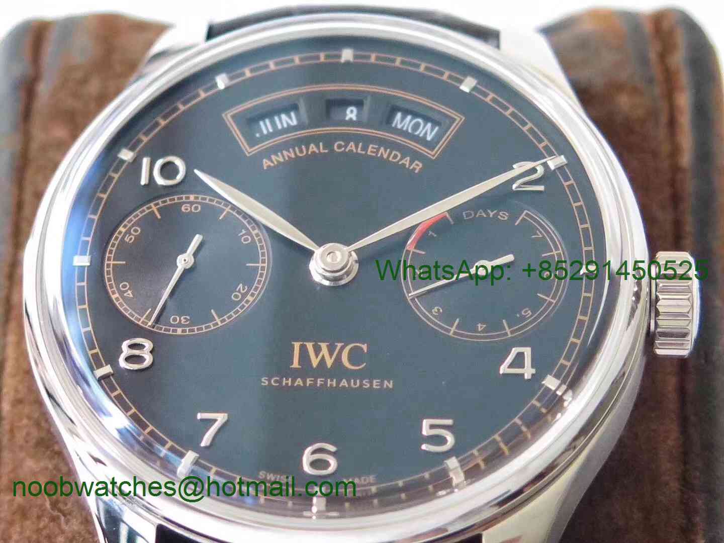 Replica IWC Portuguese Real Power Reserve Real Annual Calendar Edition Pisa ZF 1:1 Best Edition Black Dial A52850 V2