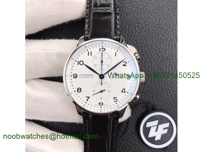 Replica IWC Portuguese Chronograph Edition 150 Years IW371602 ZF 1:1 Best Edition White Dial A7750 (Slim Movement)