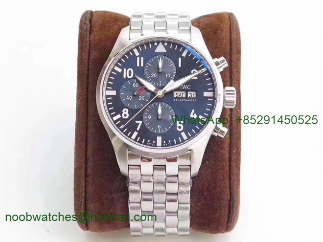 Replica IWC Pilot Chrono IW377717 Le Petit Prince Blue Dial ZF 1:1 Best Edition on New SS Bracelet A7750 V2