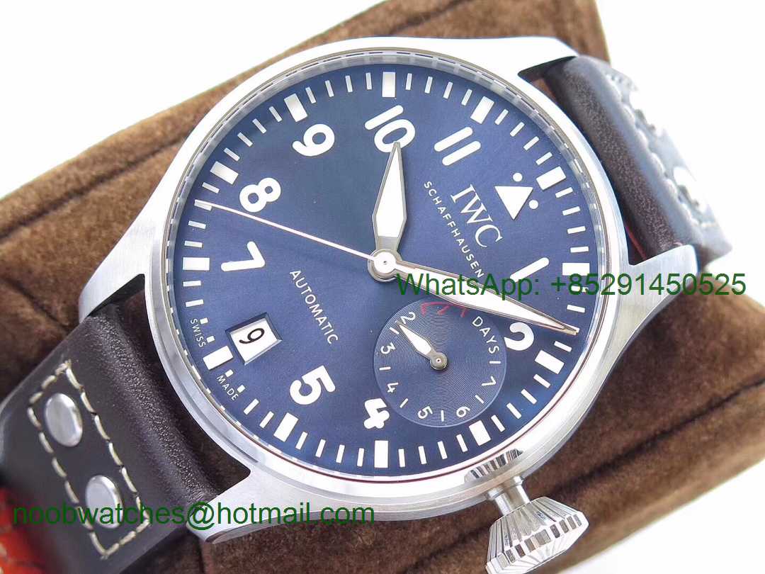 Replica IWC Big Pilot IW500916 Blue Dial ZF 1:1 Le Petit Prince Best Edition on Brown Leather Strap A521111
