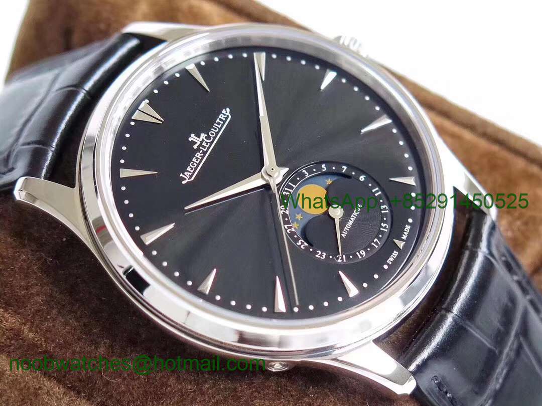 Replica Jaeger Lecoultre JLC Master Ultra Thin Moonphase 1368420 SS ZF 1:1 Best Edition Black Dial A925