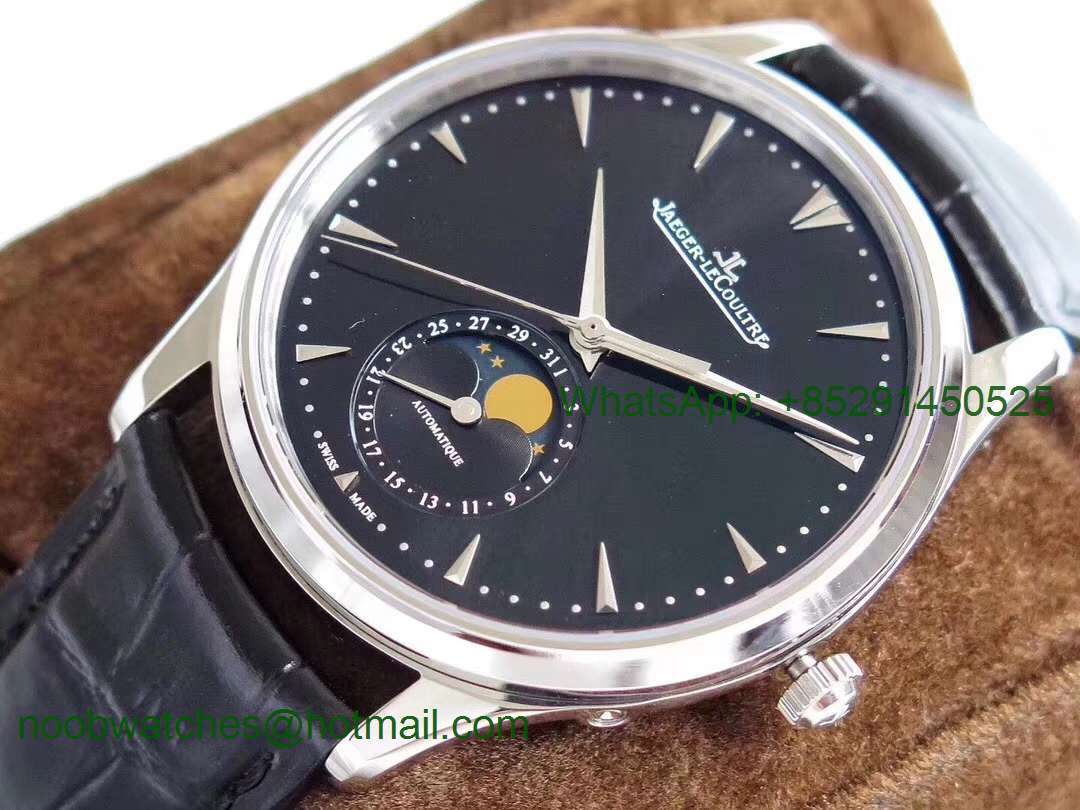Replica Jaeger Lecoultre JLC Master Ultra Thin Moonphase 1368420 SS ZF 1:1 Best Edition Black Dial A925