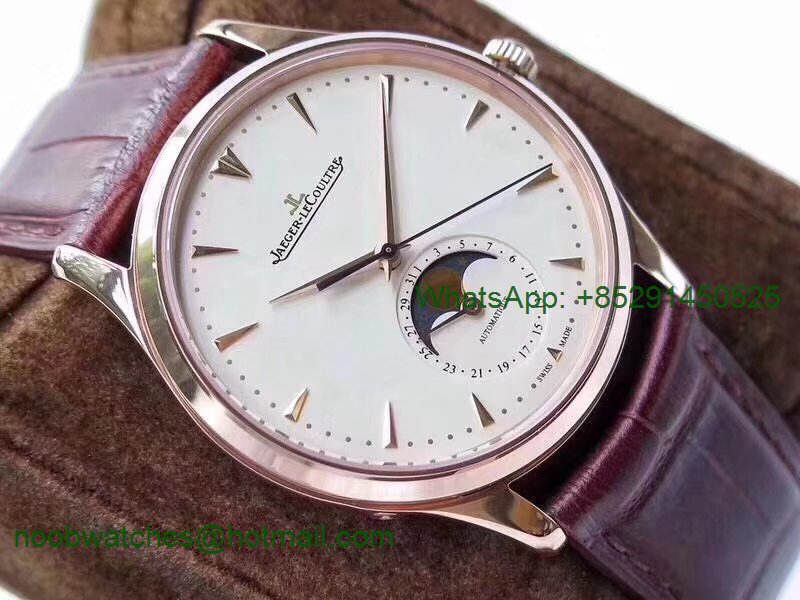 Replica Jaeger Lecoultre JLC Master Ultra Thin Moonphase 1362520 Rose GOLD ZF 1:1 Best Edition Silver Dial A925