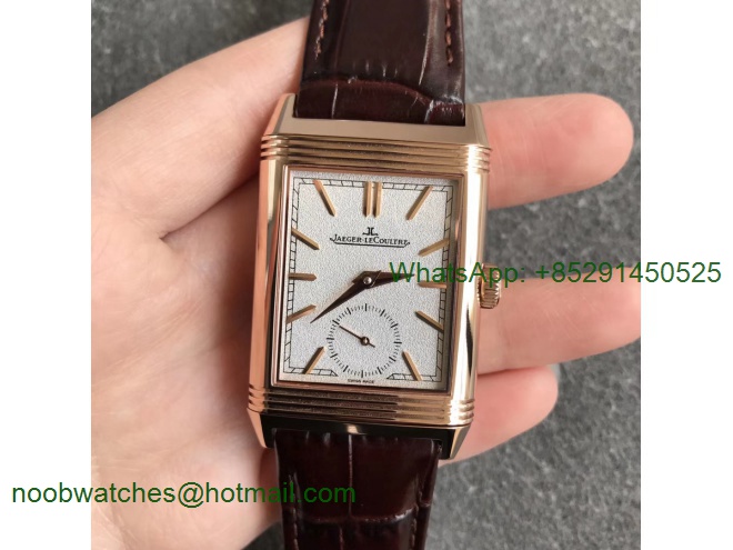 Replica Jaeger Lecoultre JLC Reverso Tribute Two Face Rose GOLD MGF 1:1 Best Edition Gray Dial Circle Sub Dial MG854A/2