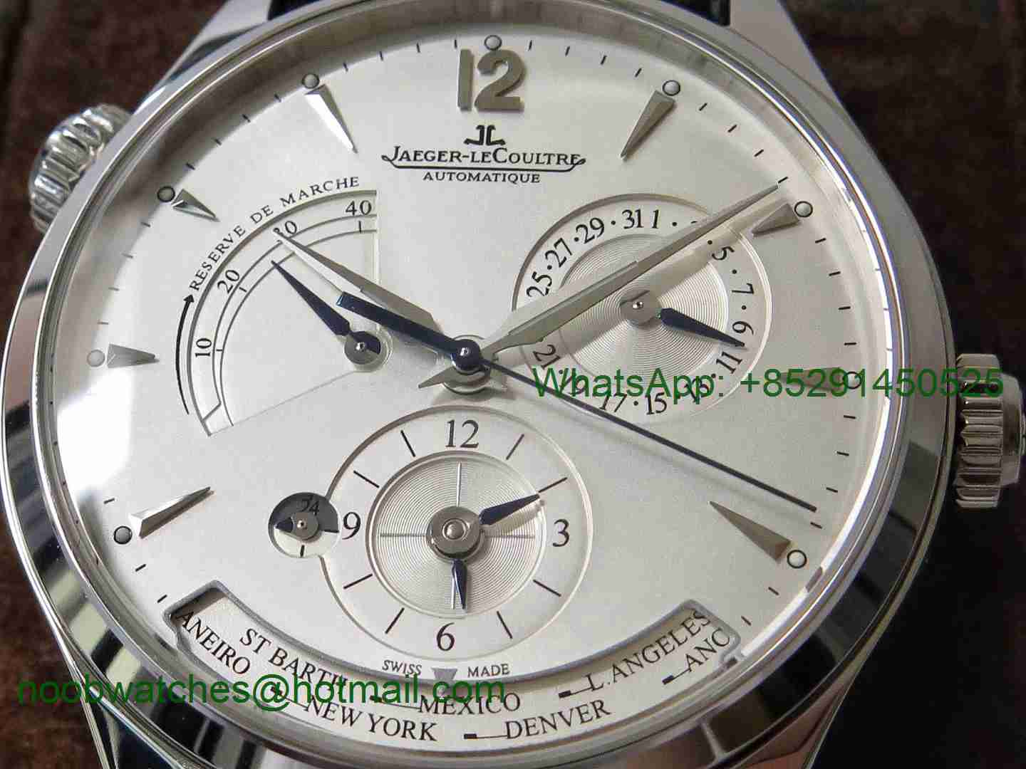 Replica Jaeger Lecoultre JLC Master Geographic Real Power Reserve SS ZF 1:1 Best Edition Silver Dial A939