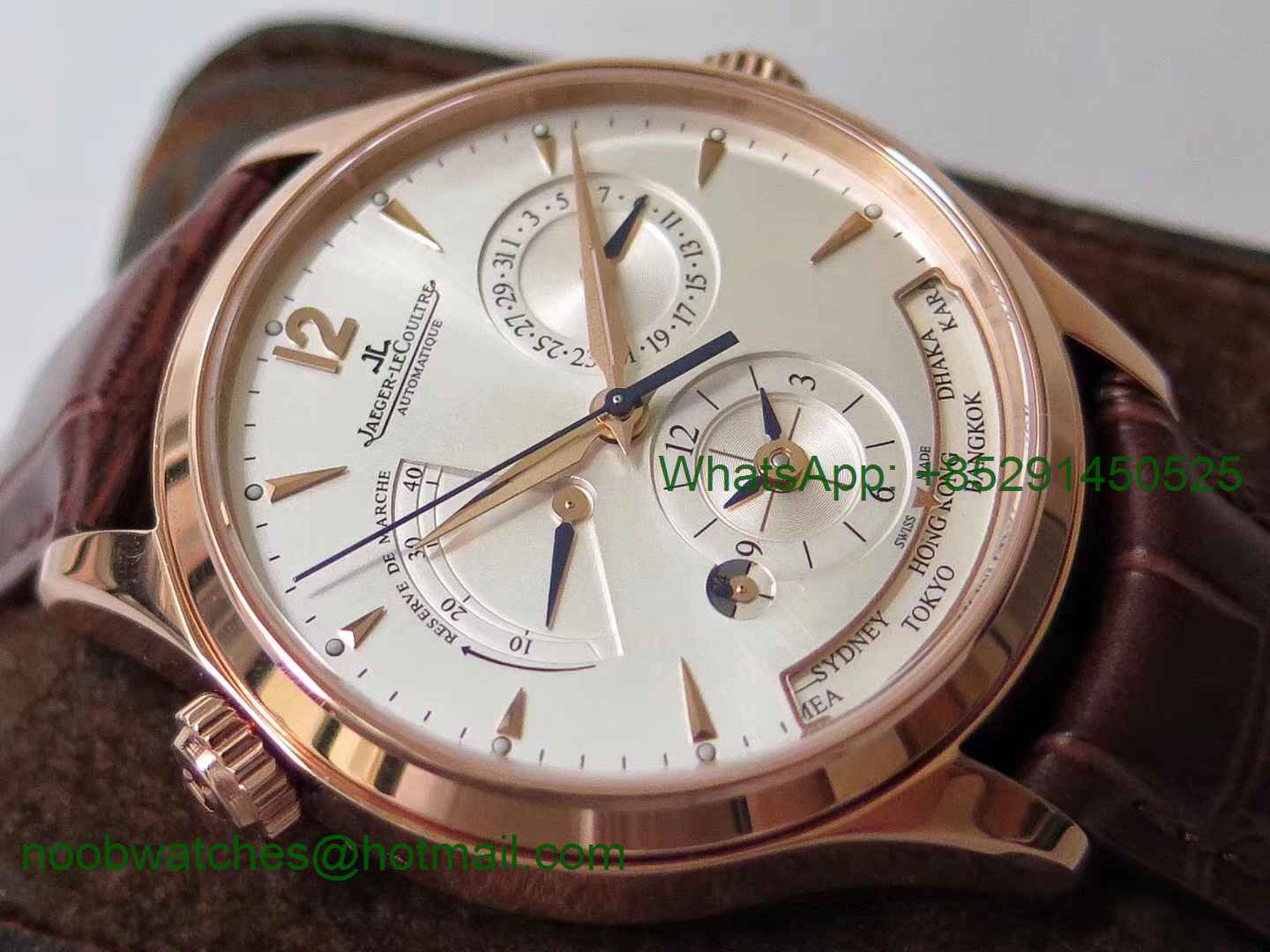 Replica Jaeger Lecoultre JLC Master Geographic Real Power Reserve Rose Gold ZF 1:1 Best Edition Silver Dial A939