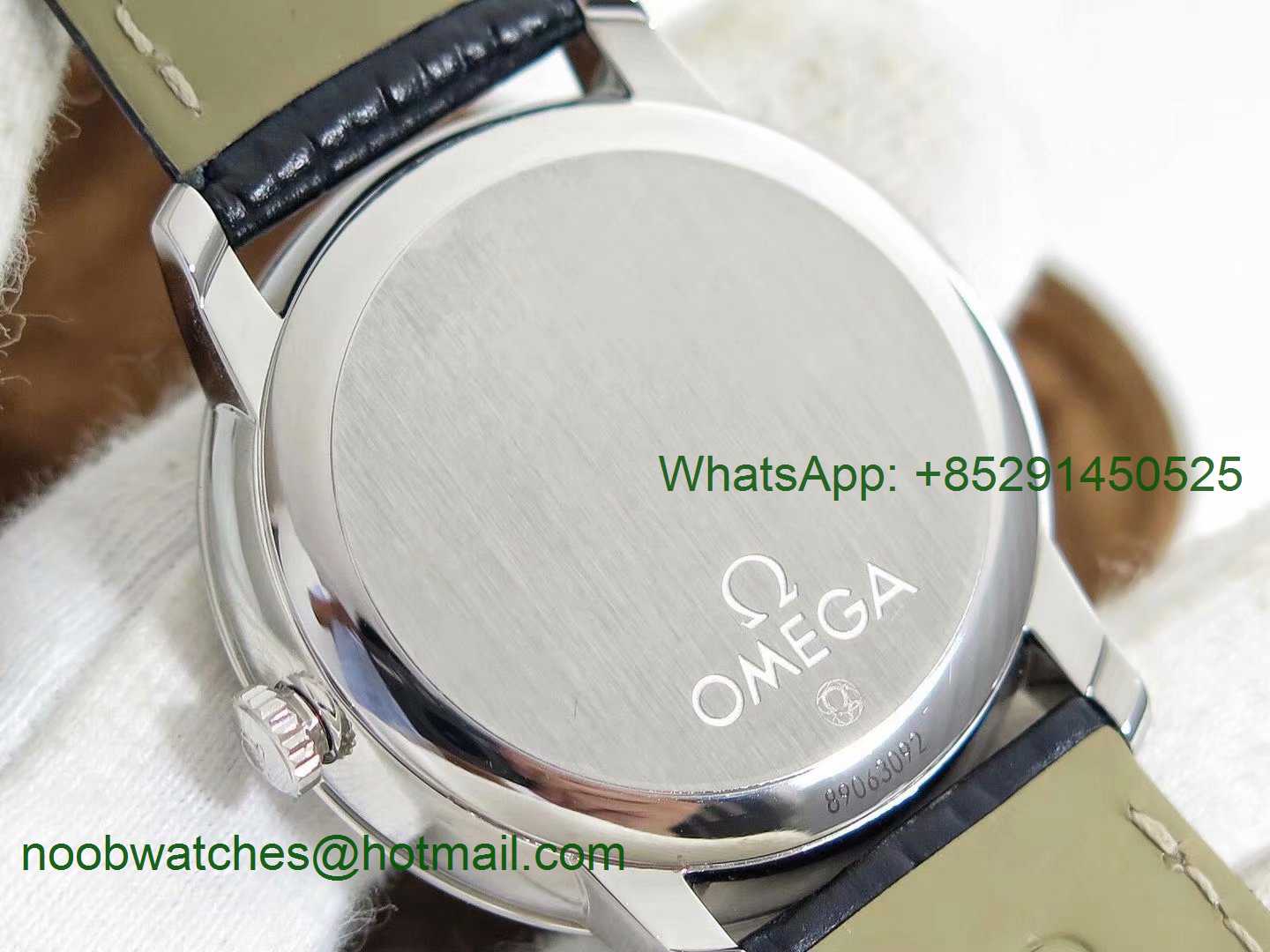 Replica OMEGA De Ville Prestige Real Power Reserve SS TWF 1:1 Best Edition Silver Dial Blue Markers on Black Leather Str