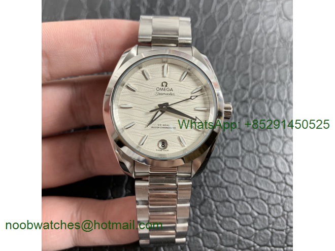 Replica OMEGA Aqua Terra 150M 34mm Ladies SS VSF 1:1 Best Edition White Wave Dial SS Markers on SS Bracelet A8800