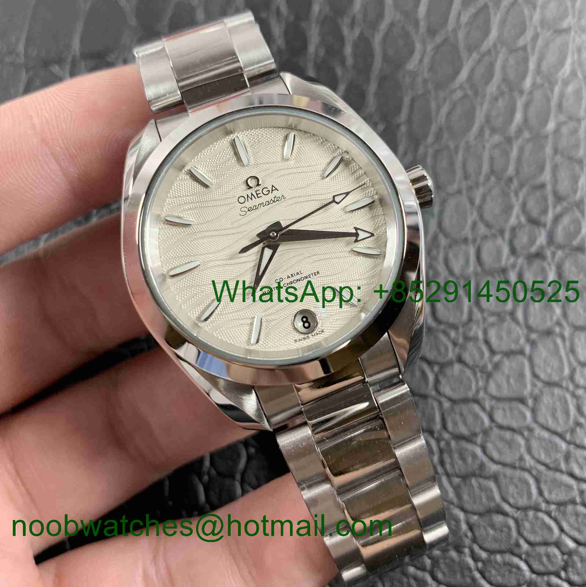 Replica OMEGA Aqua Terra 150M 34mm Ladies SS VSF 1:1 Best Edition White Wave Dial SS Markers on SS Bracelet A8800