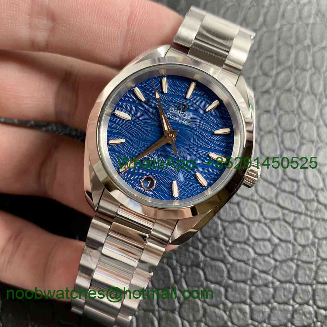 Replica OMEGA Aqua Terra 150M 34mm Ladies SS VSF 1:1 Best Edition Blue Wave Dial on SS Bracelet A8800