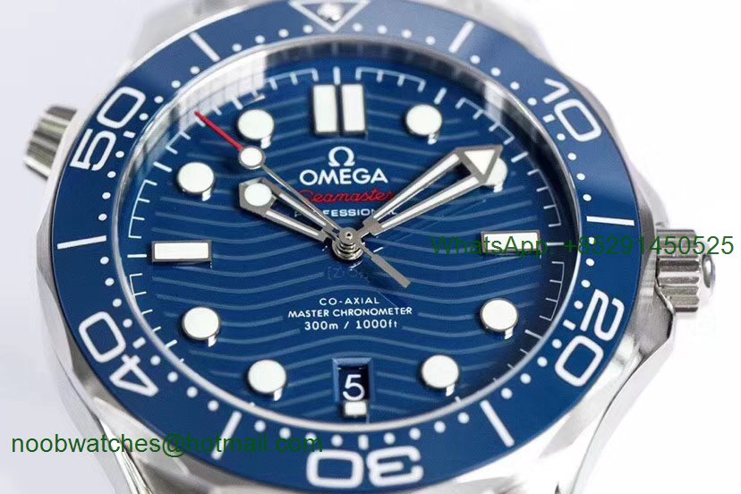 Replica OMEGA 2018 Seamaster Diver 300M VSF 1:1 Best Edition Blue Ceramic Blue Dial on SS Bracelet A8800 V2