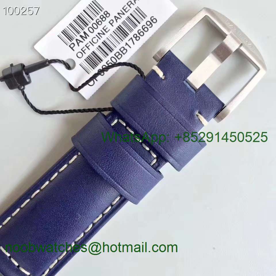 Replica Panerai PAM688 S VSF 1:1 Best Edition Blue Dial on Blue Leather Strap P.9001 Super Clone V2