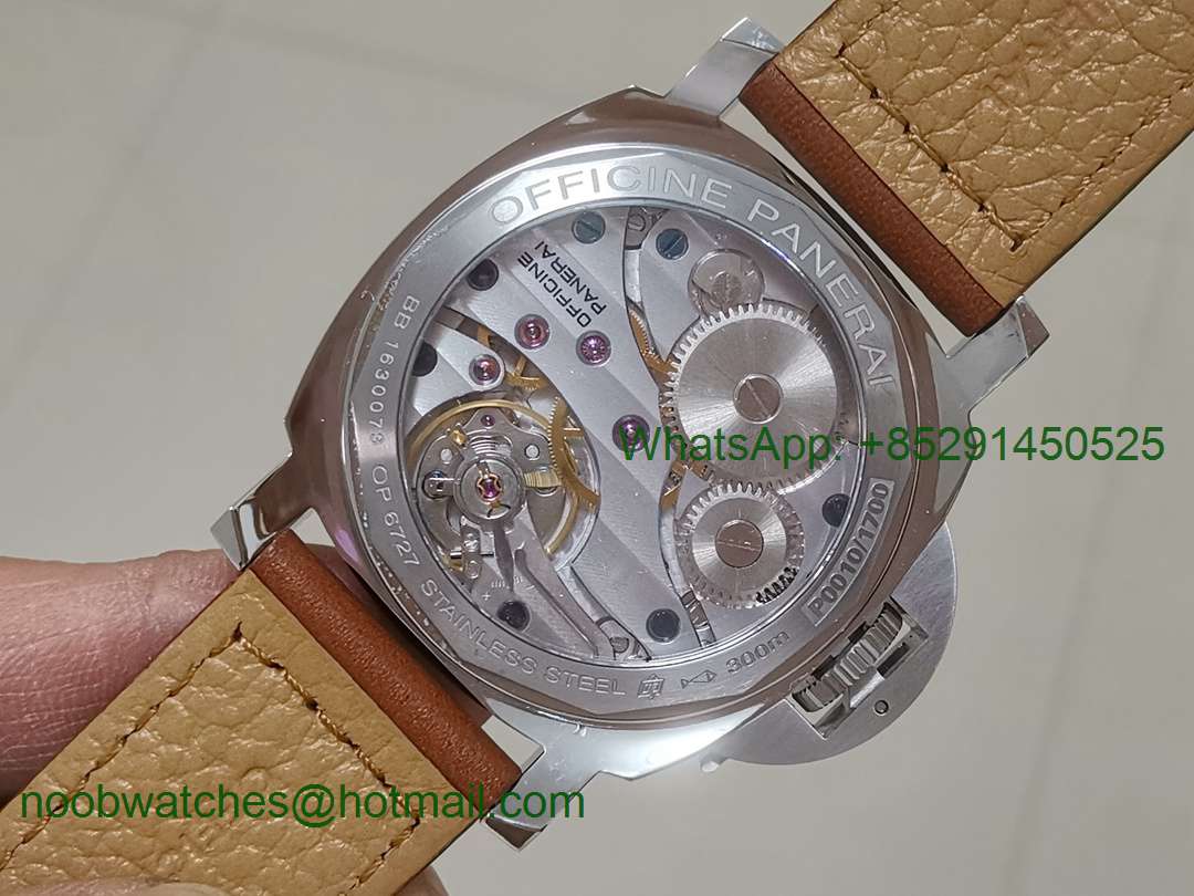 Replica Panerai PAM111 P Noob 1:1 Best Edition on Brown Leather Strap A6497 with Y-Incabloc V10