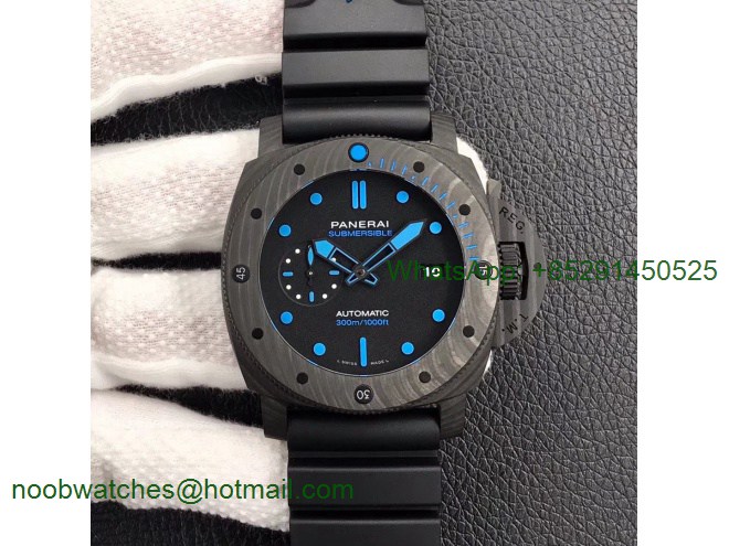 Replica Panerai PAM1616 Carbotech 47mm VSF 1:1 Best Edition Black Dial Blue Markers P.9010 Clone