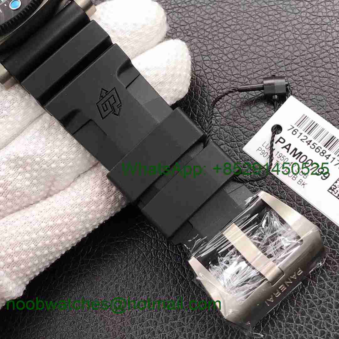 Replica Panerai PAM799 Titanium VSF 1:1 Best Edition Carbotech Bezel Black Dial on Rubber Strap P.9010 Clone
