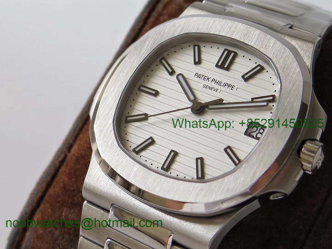 Replica Patek Philippe Nautilus 5711/1A PPF 1:1 Best Edition White Textured Dial on SS Bracelet 324CS V3 (Free box)