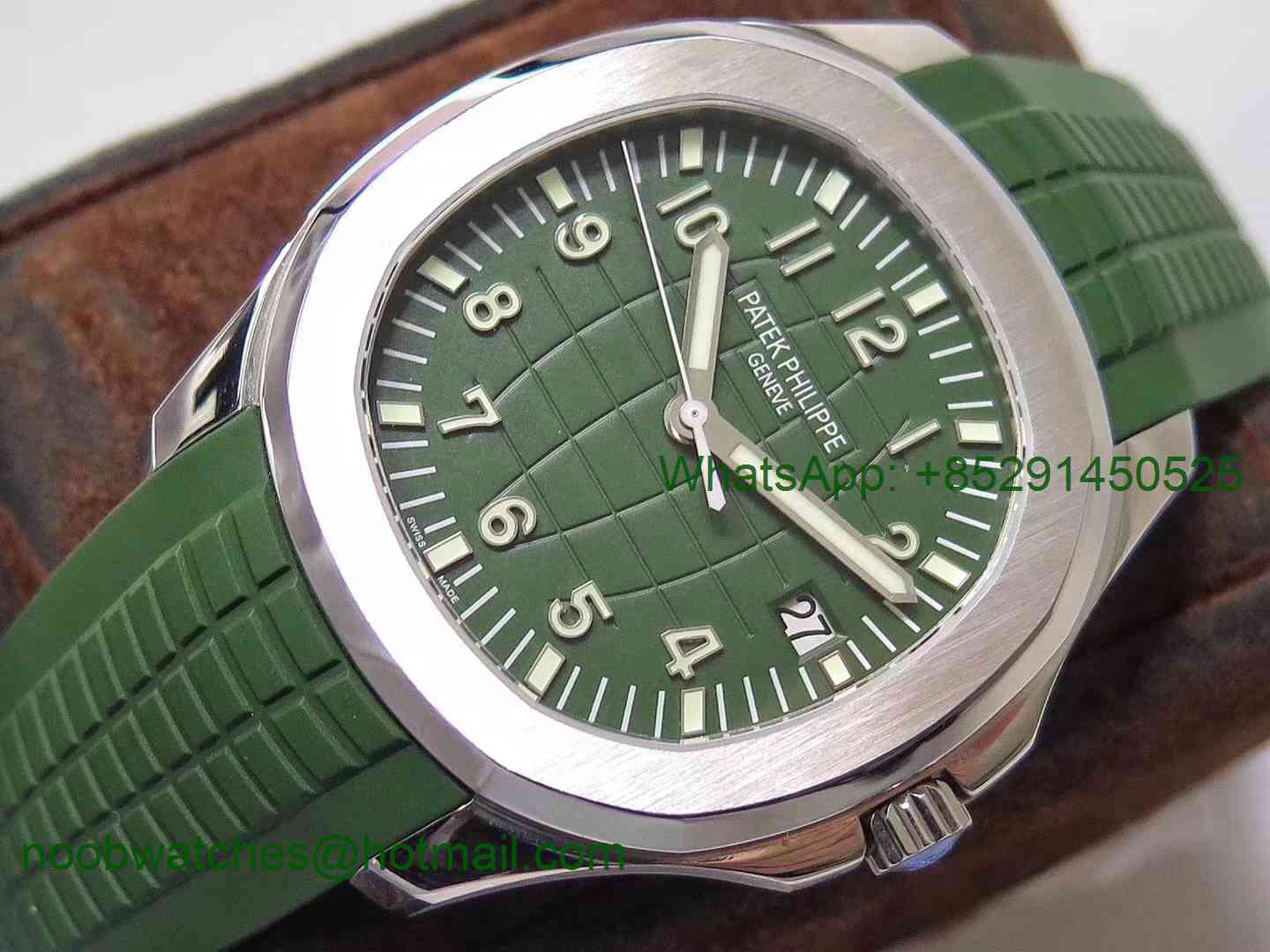 Replica Patek Philippe Aquanaut 5168G 42mm SS ZF 1:1 Best Edition Green Dial on Green Rubber Strap 324CS (Free box)