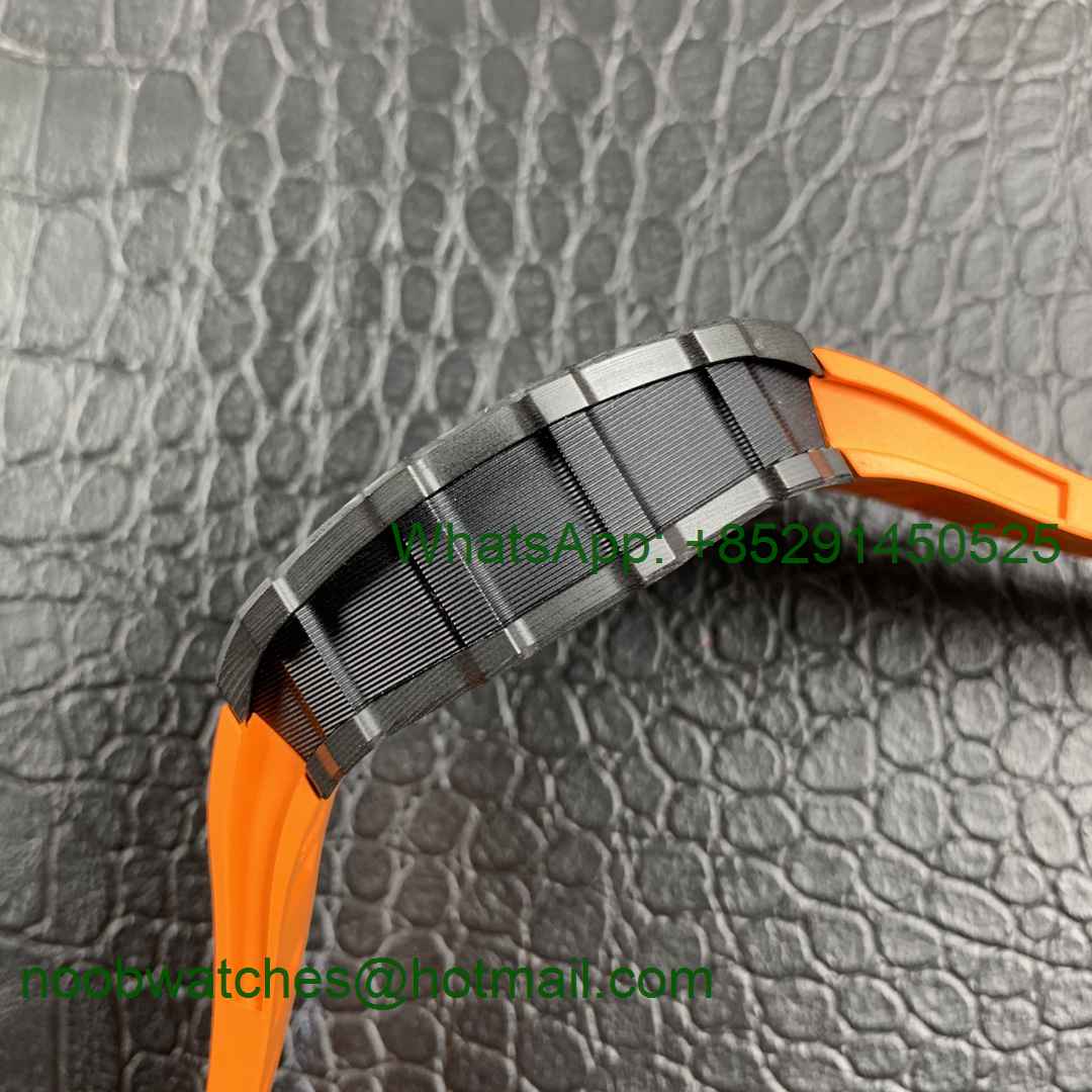 Replica Richard Mille RM035-02 Carbon KVF 1:1 Best Edition Skeleton Dial Orange Rubber Strap MIYOTA8215 V3