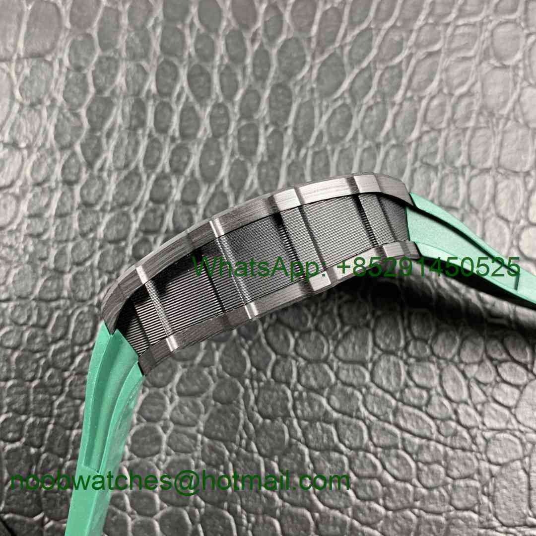 Replica Richard Mille RM035-02 Carbon KVF Best Edition Skeleton Dial Orange on Green Rubber Strap MIYOTA8215 V3