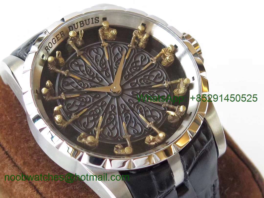 Replica Roger Dubuis Excalibur Knights of the Round Table II ZZF 1:1 V2 Best SS Black Dial MIYOTA 6T15 V2