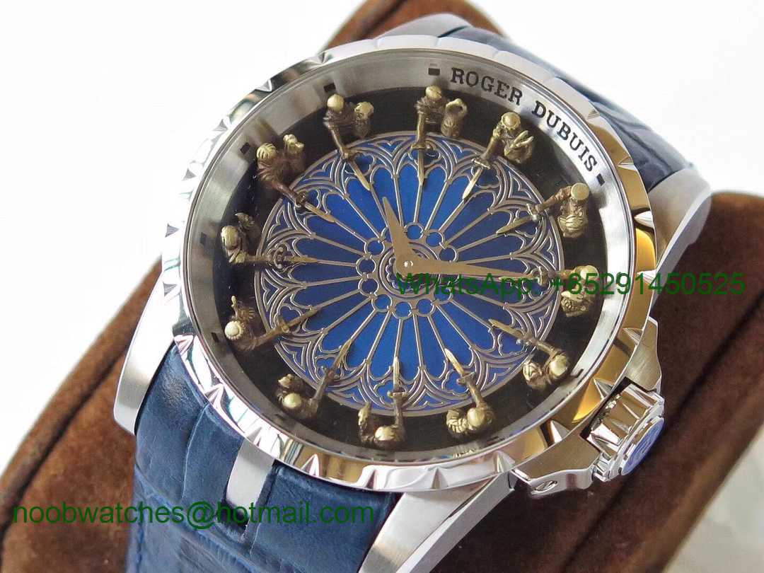 Replica Roger Dubuis Excalibur Knights of the Round Table II ZZF 1:1 V2 Best SS Blue Dial MIYOTA 6T15 V2