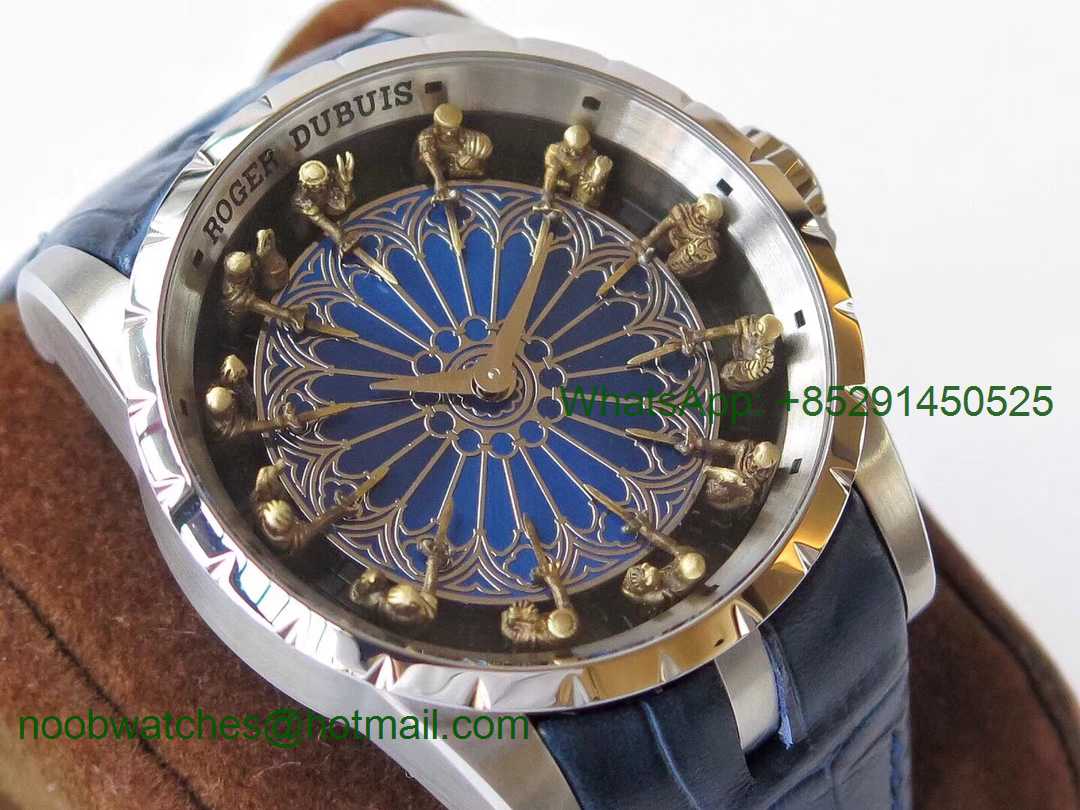 Replica Roger Dubuis Excalibur Knights of the Round Table II ZZF 1:1 V2 Best SS Blue Dial MIYOTA 6T15 V2
