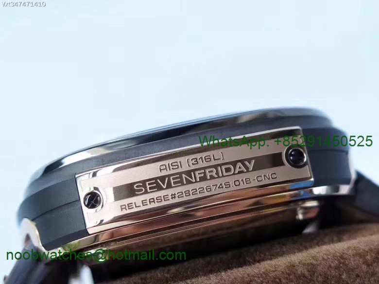Replica Sevenfriday Seven Friday M2/02 SVF 1:1 Best Edition Black Dial on Brown Leather Strap Miyota 8215
