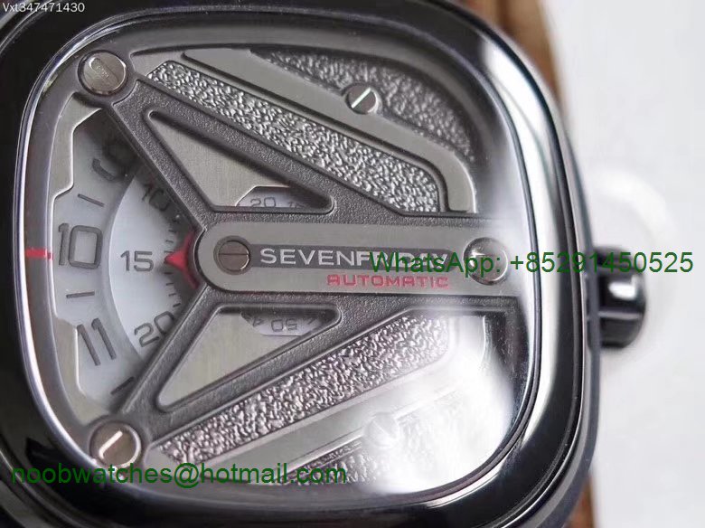Replica Sevenfriday Seven Friday M3/01 SVF 1:1 Best Edition Black Dial on Black Leather Strap Miyota 8215