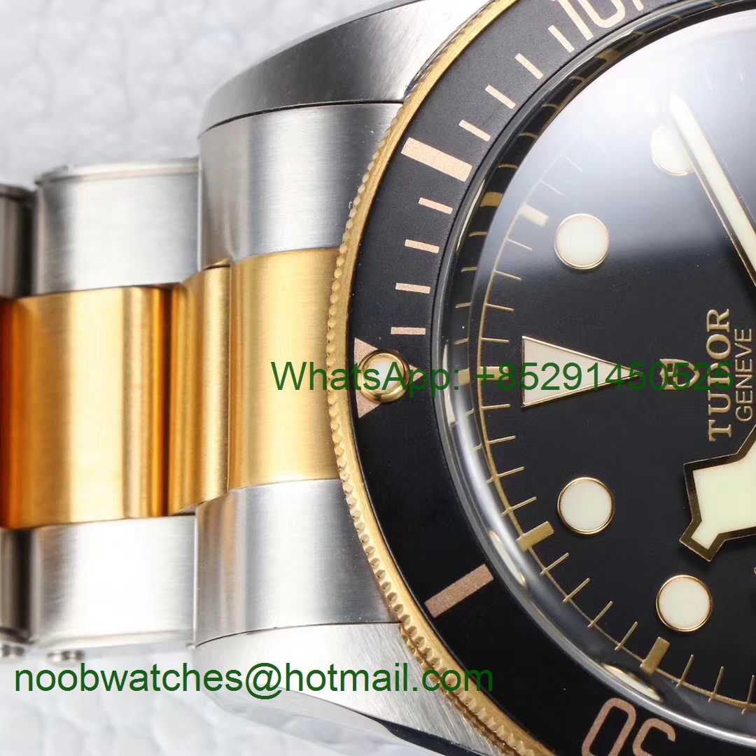 Replica Tudor Heritage Black Bay Yellow Gold Steel Black Dial 2017 ZF 1:1 Best Edition A2824