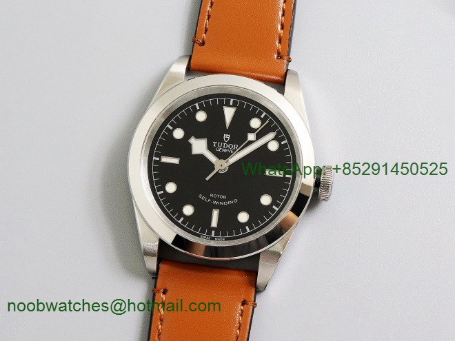 Replica Tudor Black Bay 41mm LF 1:1 Best Edition Black Dial on Brown Leather Strap A2824