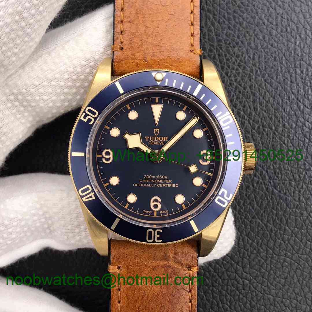 Replica Tudor Heritage Black Bay Bronze Blue XF 1:1 Best Edition A2824 V3 (Free Nato Strap)