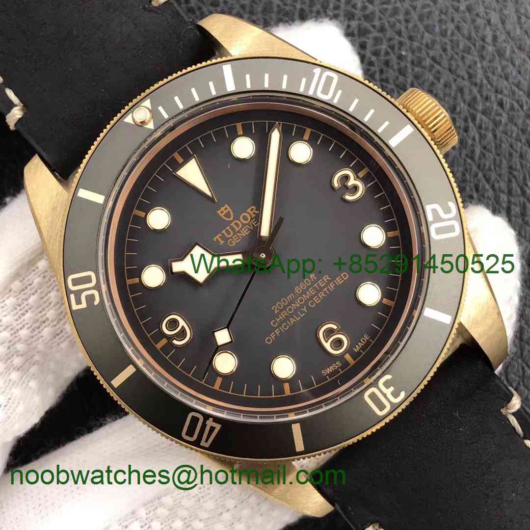 Replica Tudor Heritage Black Bay Bronze Gray ZF 1:1 Best Edition on Leather Strap A2824