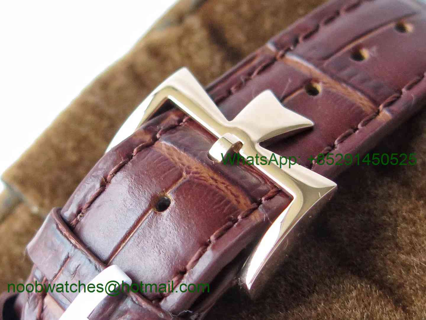 Replica Vacheron Constantin VC Patrimony Calatrava Rose Gold KZF Best Edition White Dial Brown Leather MIYOTA 9015