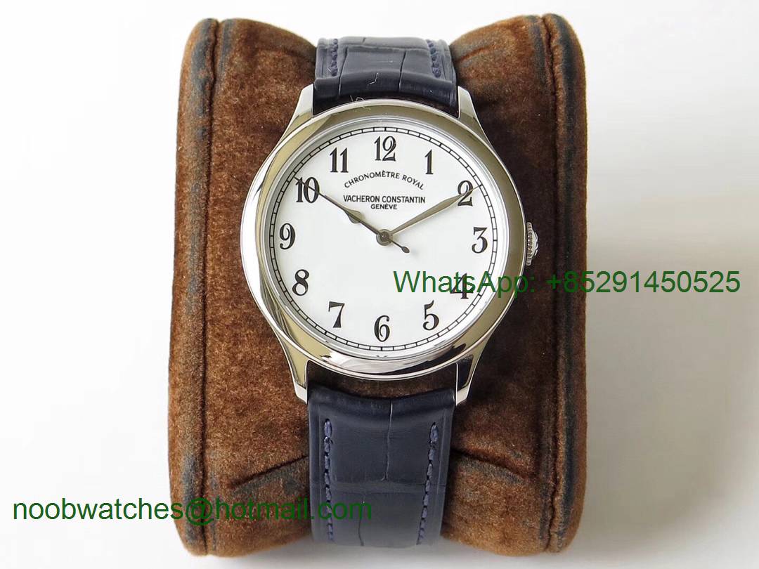 Replica Vacheron Constantin VC Historiques Chronometre Royal 1907 SS GSF Best Edition White Dial MIYOTA 9015